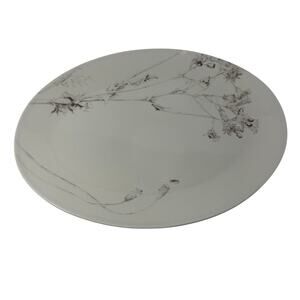 Calvin Klein Thistle 14" Oval Serving Platter Cream Gray Floral Pattern